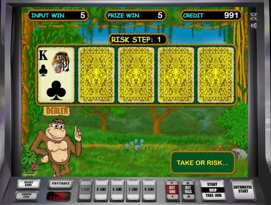 Автомат Крейзи Манки - риск-игра Игра на удвоение Обезьяны онлайн