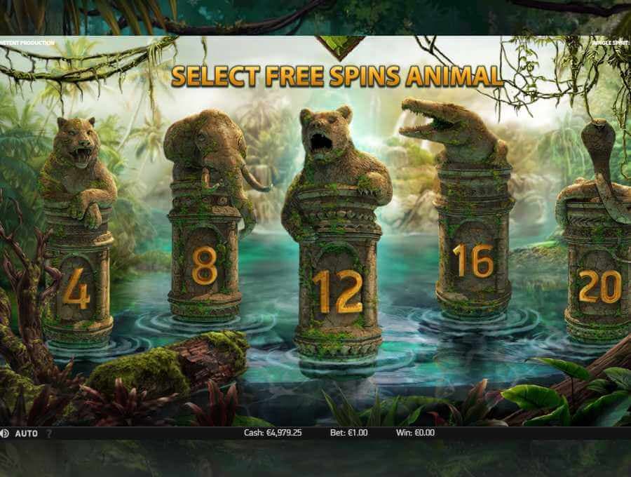 Бонусные опции в автомате Дух Джунглей Бонусная игра в слоте Jungle Spirit